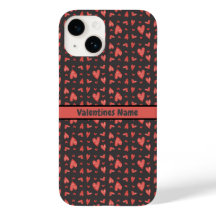 Elegant Red Hearts Black Background valentines day