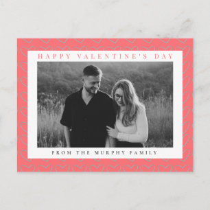 Elegant Red Hearts Happy Valentine's Day 1 Photo Holiday Postcard