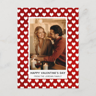Elegant Red Hearts Happy Valentine's Day 1 Photo Holiday Postcard