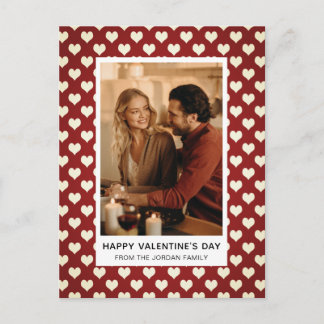 Elegant Red Hearts Happy Valentine's Day 1 Photo Holiday Postcard