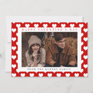 Elegant Red Hearts Happy Valentine's Day 2 Photo Holiday Card