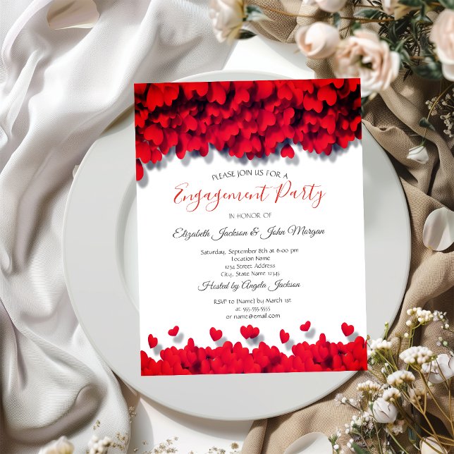 Elegant Red Hearts  Invitation (Creator Uploaded)