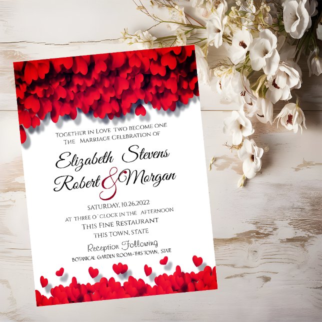 Elegant Red Hearts  Invitation (Creator Uploaded)