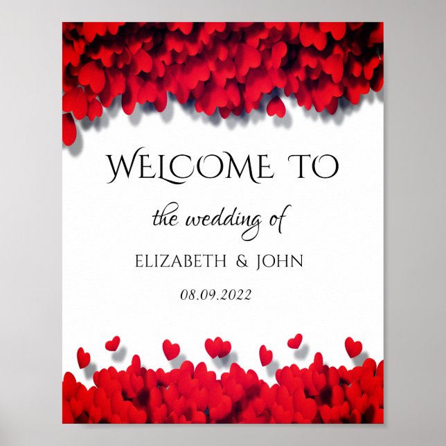 Elegant Red Hearts  Poster (Front)