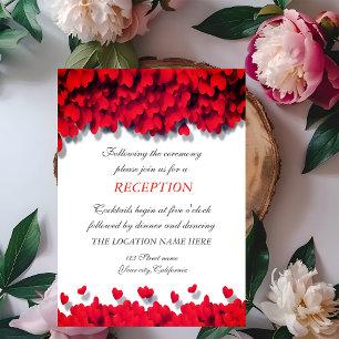 Elegant Red Hearts Reception Invitation