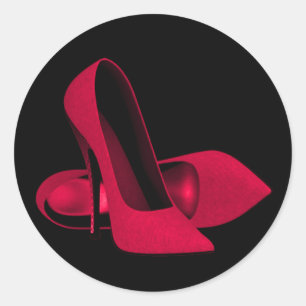 Elegant Red High Heel Shoe Stickers