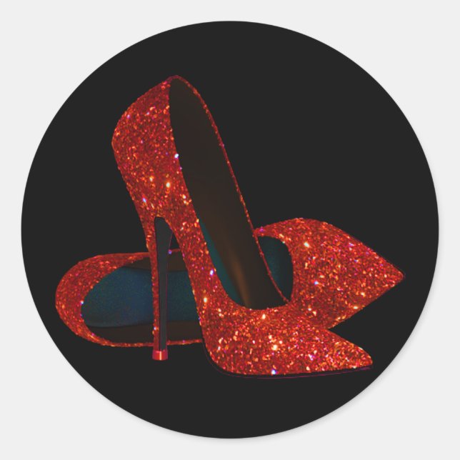 Elegant Red High Heel Shoe Stickers (Front)