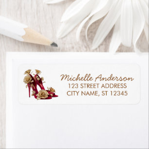 Elegant Red High Heels Return Address label