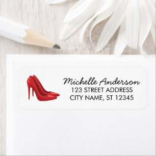 Elegant Red High Heels Return Address label       