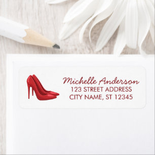 Elegant Red High Heels Return Address label       