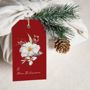 Elegant Red Holiday Gift Tags