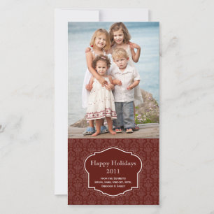 Elegant  Red Holiday Photo card