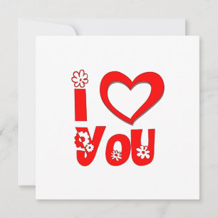 Elegant Red I Love You Holiday & Valentines Day Card
