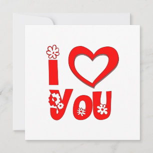 Elegant Red I Love You Valentines Day Card