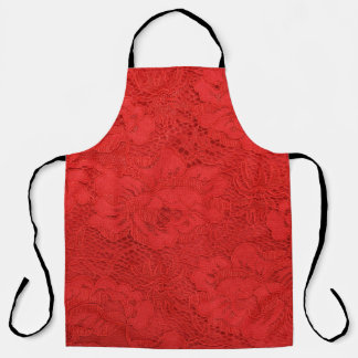 Elegant red lace, seamless texture apron