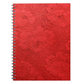 Elegant red lace, seamless texture notebook