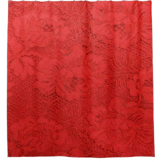 Elegant red lace, seamless texture shower curtain