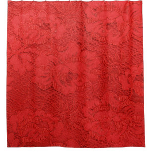 Elegant red lace, seamless texture shower curtain