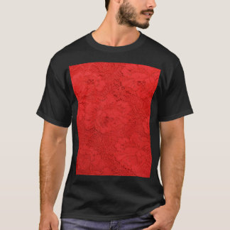 Elegant red lace, seamless texture T-Shirt