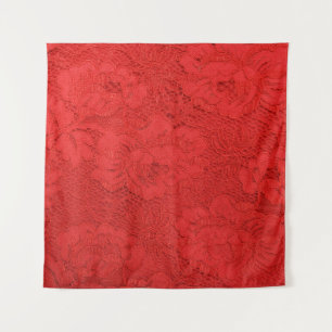 Elegant red lace, seamless texture tapestry