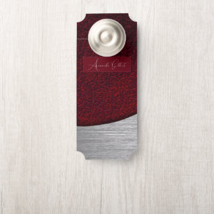 Elegant Red Leather,Name Door Hanger