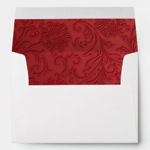 Elegant Red Lined Christmas Envelope