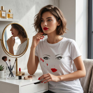 Elegant Red Lips Graphic T-Shirt