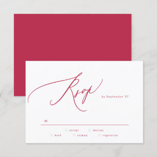 Elegant Red Magenta Summer The Wedding RSVP Card