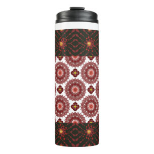 Elegant Red Mandala Geometric Pattern Travel Tumbl Thermal Tumbler