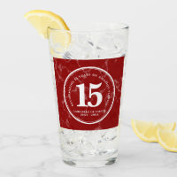 Elegant Red Marble 15 Years Work Anniversary