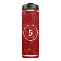 Elegant Red Marble 5 Years Work Anniversary