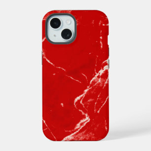 Elegant Red Marble Textured Background iPhone 15 Case