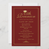 Elegant Red Maroon Gold 45th Class Reunion