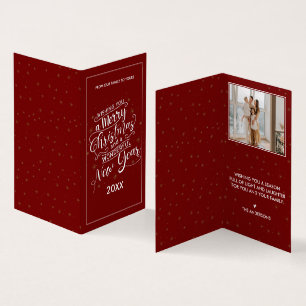 Elegant Red Merry Christmas & Happy New Year photo