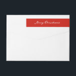 Elegant Red Merry Christmas Return Address Wrap Around Label<br><div class="desc">Simple red christmas return address wrap around label featuring "Merry Christmas" in an elegant script.</div>