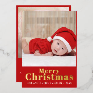 Elegant Red Merry Little Christmas Photo Collage