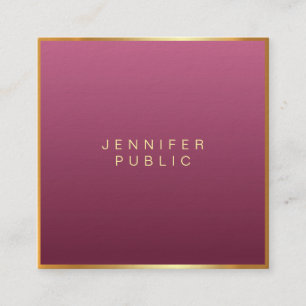 Elegant Red Modern Professional Fashionable Luxury Square Business Card