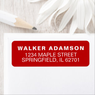 Elegant Red Name Return Address Labels