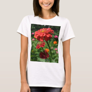 Elegant red orange floral flower garden T-Shirt