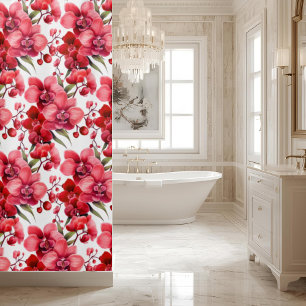 Elegant Red Orchids Shower Curtain