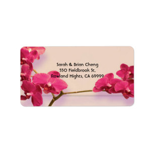 Elegant Red Orchids Wedding Address Label