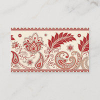 Elegant Red Paisley Floral Pattern – Traditional I