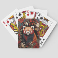 Elegant Red Panda William Morris Inspired Floral