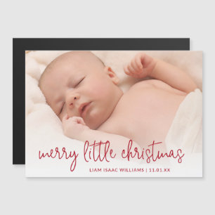 Elegant Red Photo Holiday Birth Announcement