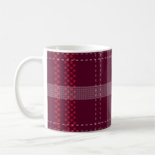 Elegant Red Plaid Tartan Check Pattern  Coffee Mug
