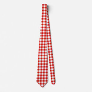 Elegant Red Plaid Tie