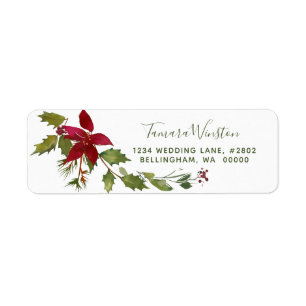 Elegant Red Poinsettia Christmas Holiday