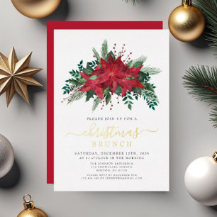 Elegant Red Poinsettia Floral Christmas Brunch