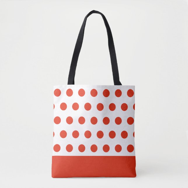 Elegant Red Polka Dots Tote Bag (Front)