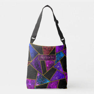 Elegant red purple girly geometric crossbody bag